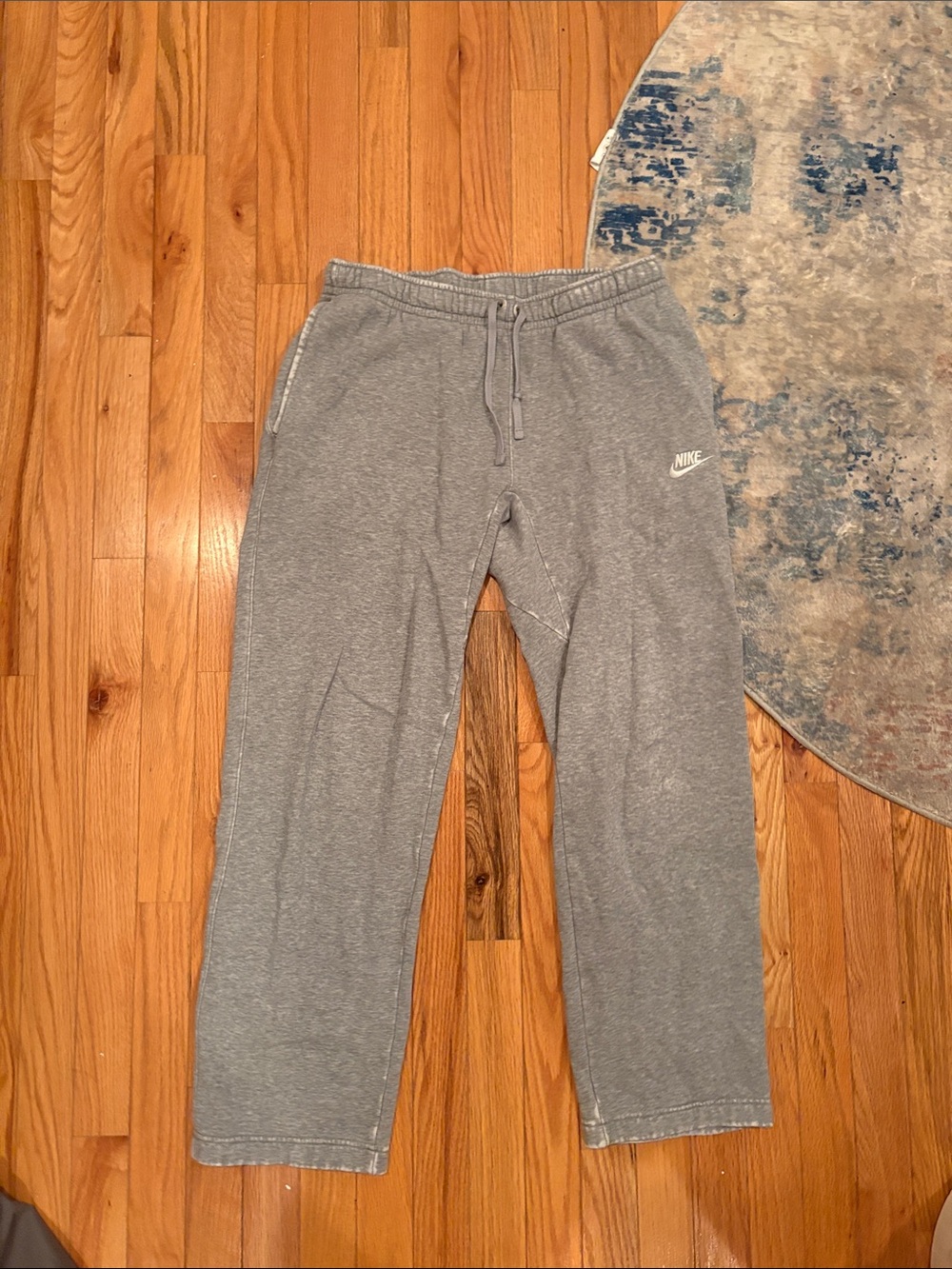 Nike Kids Gray Fleece Joggers with Drawstring